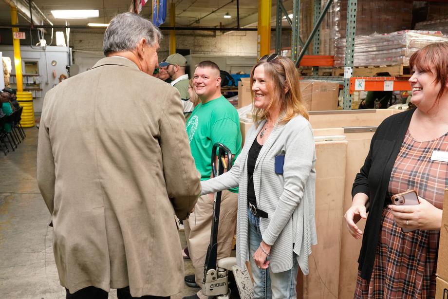 Manchin Visits Huntington’s Facing Hunger Food Bank, Jim’s Steak and Spaghetti, Marshall Football Game